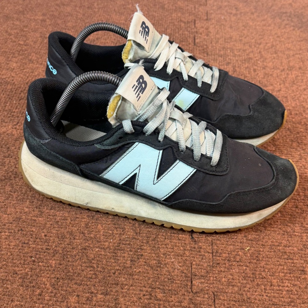 New Balance 237 Sneakers Womens 11 Black Blue Suede WS237GC Lifestyle Shoes B-